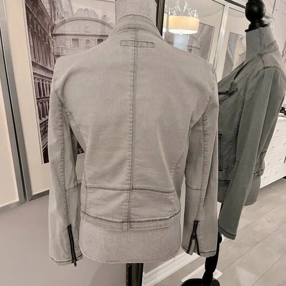 Moto Denim Jean Jacket,  Size M - Picture 9 of 11